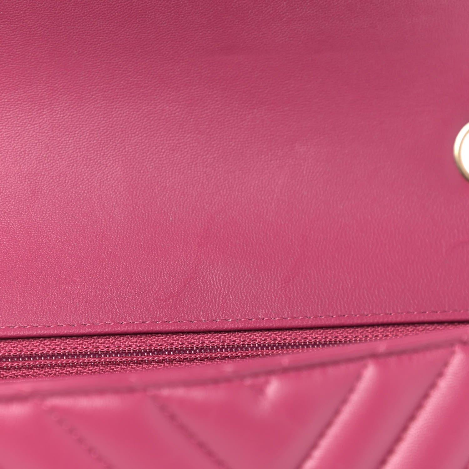 Chanel Lambskin Chevron Quilted Mini Rectangular Flap Dark Pink 7 of 9