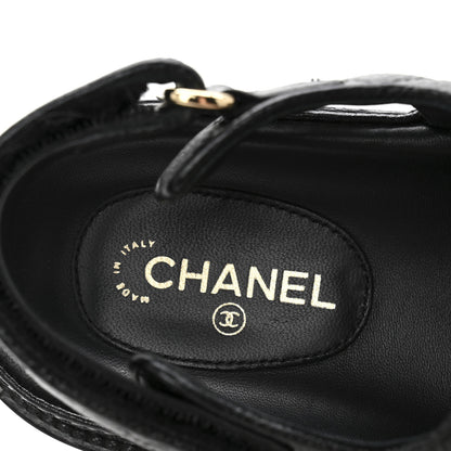 Chanel Grained Calfskin Velcro Dad Sandals 37.5 Black 8 of 14