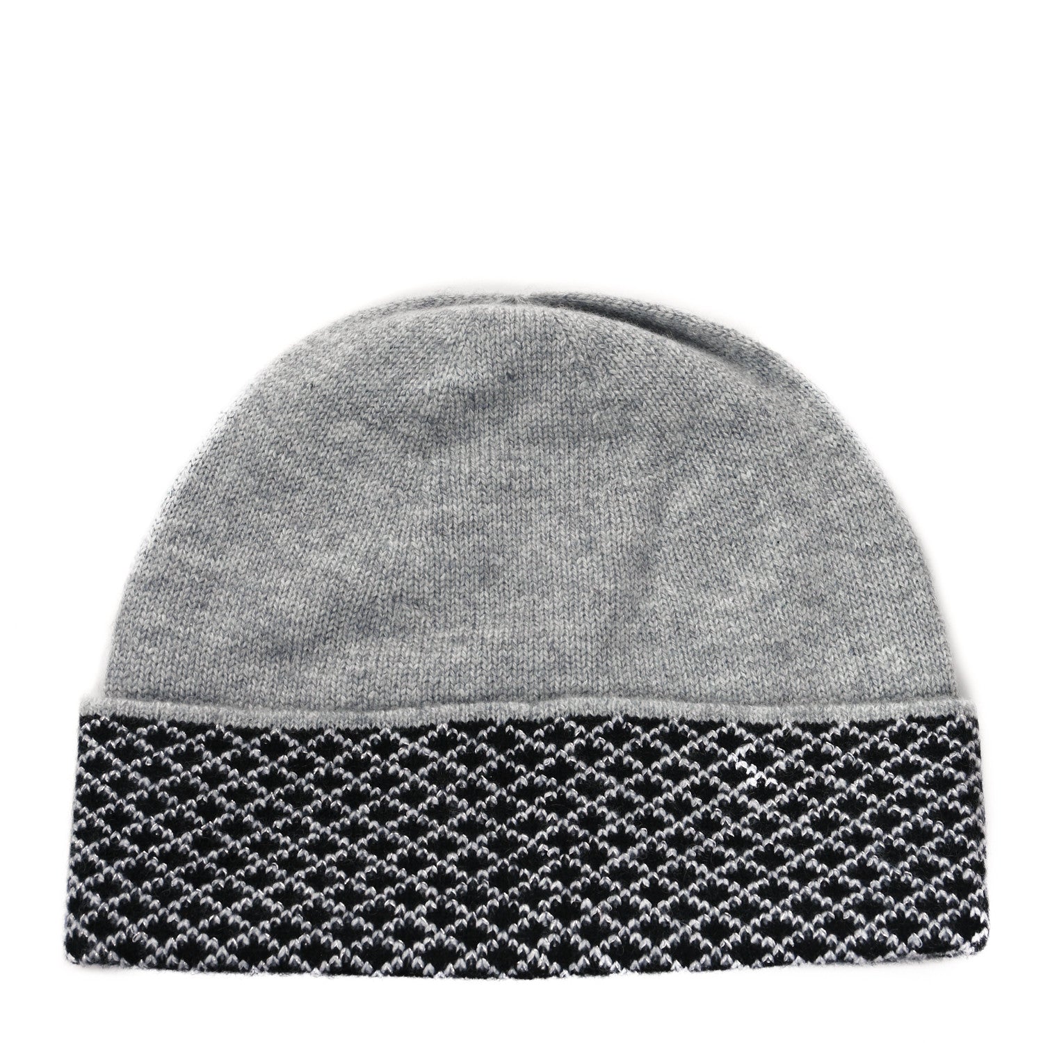 Chanel Cashmere Blend CC Beanie Hat With Gloves Set Black Grey 4 of 9