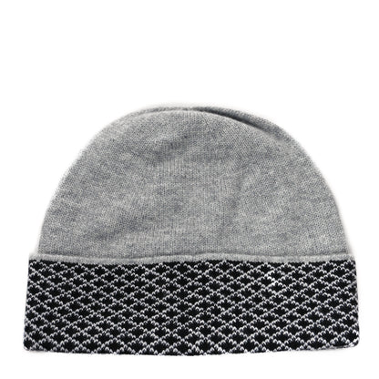 Chanel Cashmere Blend CC Beanie Hat With Gloves Set Black Grey 4 of 9