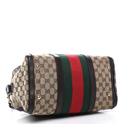Gucci Monogram Vintage Web Medium Boston Dark Brown 4 of 11