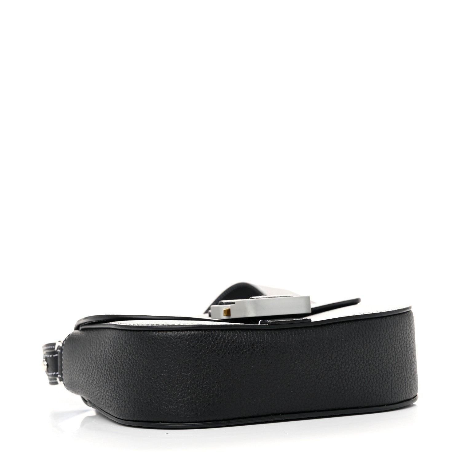 Christian Dior Grained Calfskin Saddle Messenger Bag With Strap Black 4 of 12