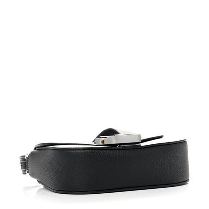 Christian Dior Grained Calfskin Saddle Messenger Bag With Strap Black 4 of 12