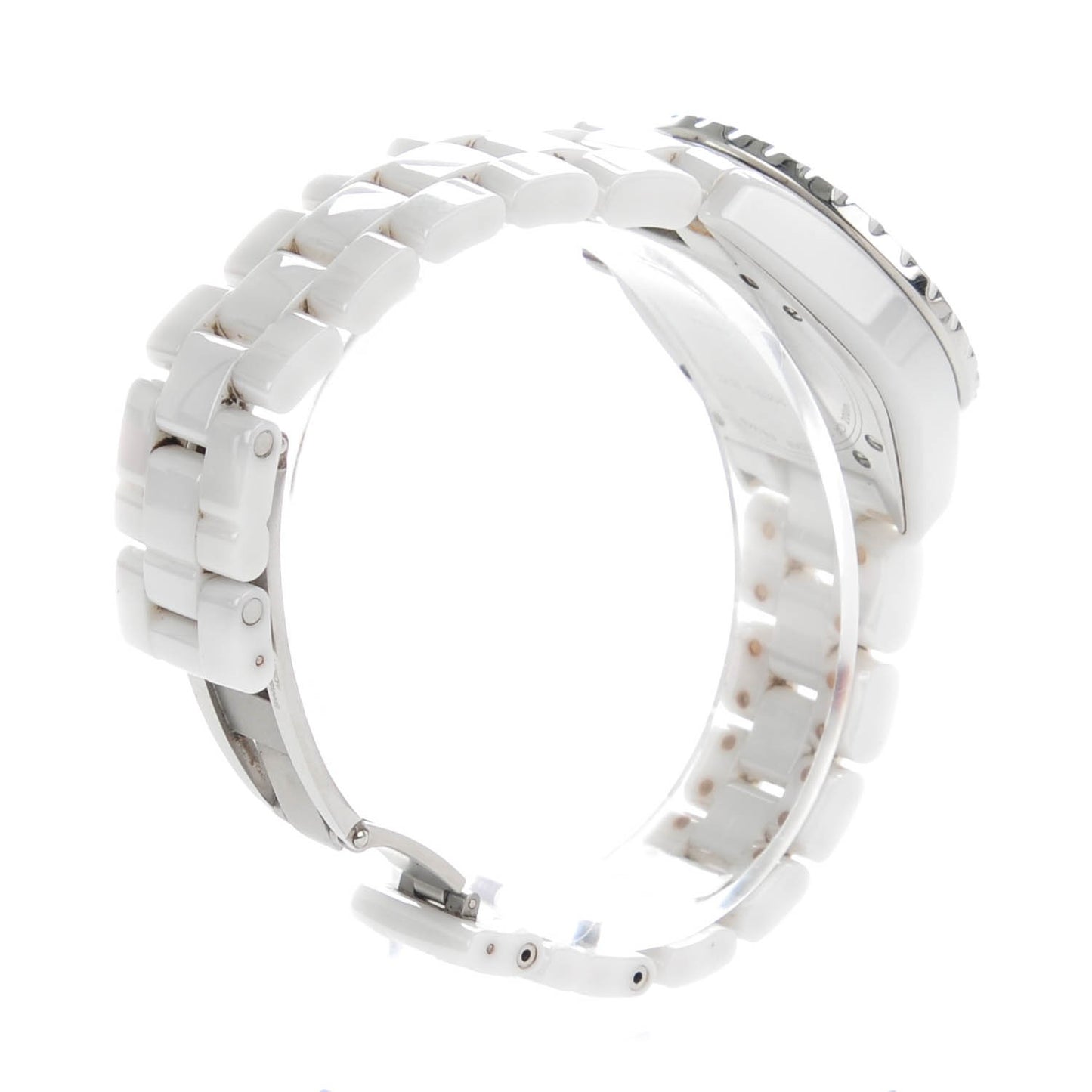 Stainless Steel Ceramic Diamond 33mm J12 Quartz Watch White