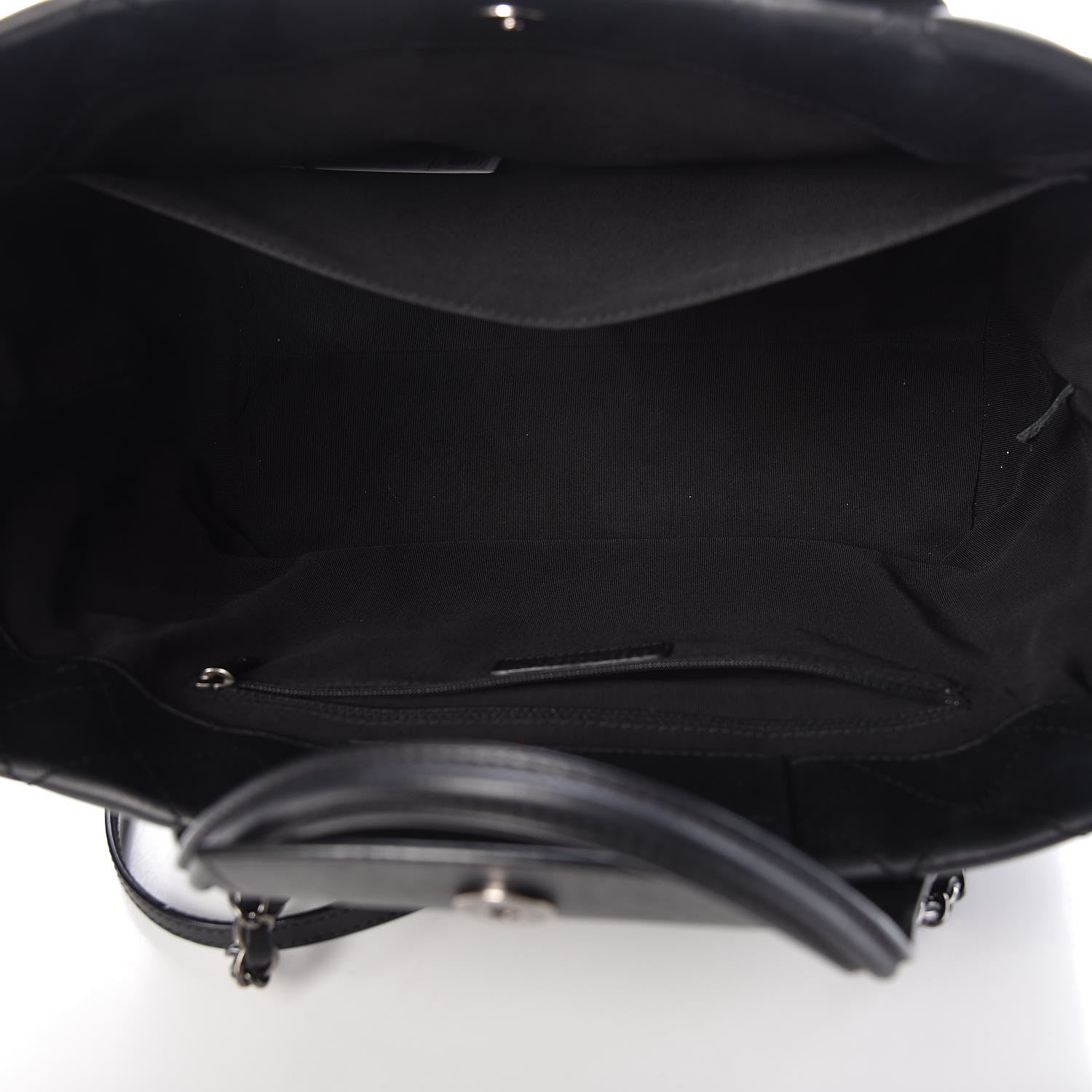 Chanel Calfskin Quilted Small Easy Shopping Tote Black 5 of 9
