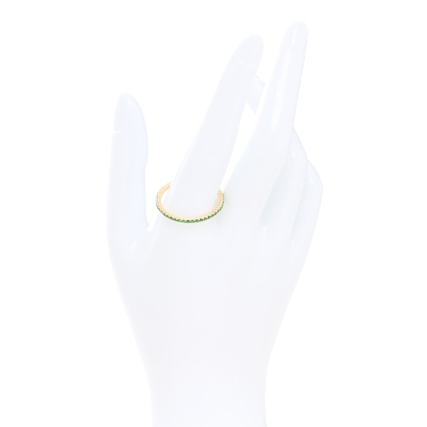 18K Yellow Gold Tsavorite 1.85mm Eden Eternity Band Ring 67 11.75