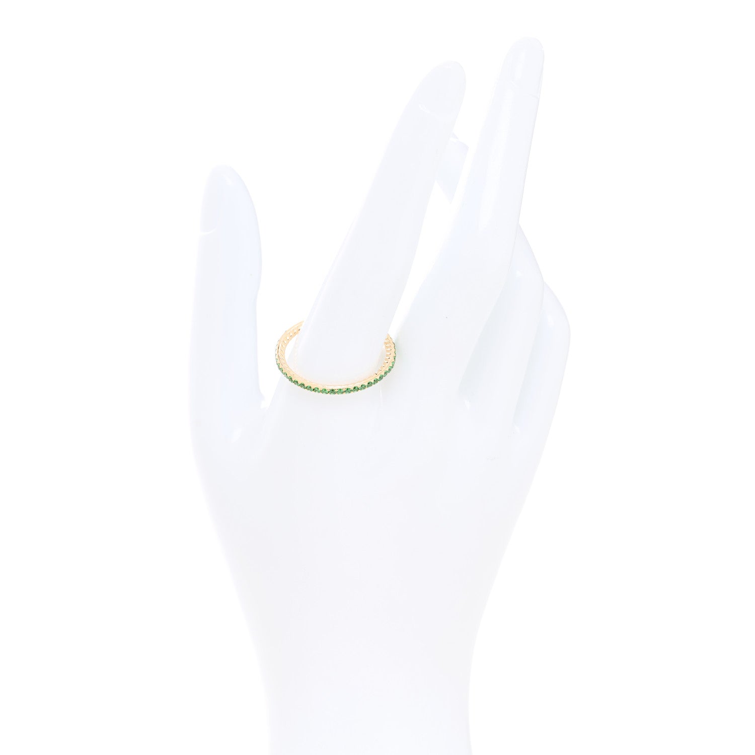 David Yurman 18K Yellow Gold Tsavorite 1.85mm Eden Eternity Band Ring 67 11.75 2 of 4