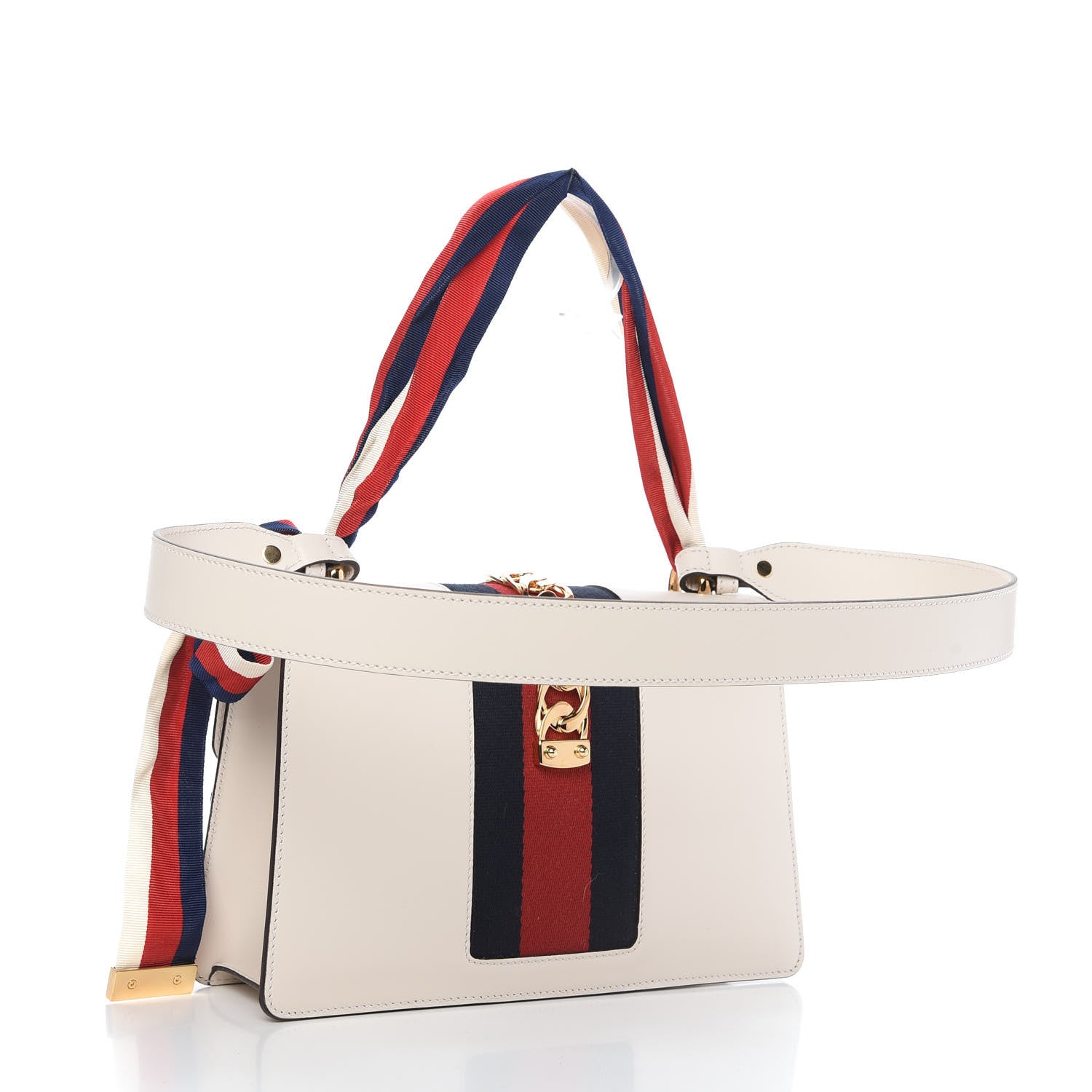 Gucci Calfskin Small Sylvie Shoulder Bag Off White 3 of 10