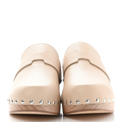 Hermes Calfskin Calya Mules 37 Hetre 2 of 8