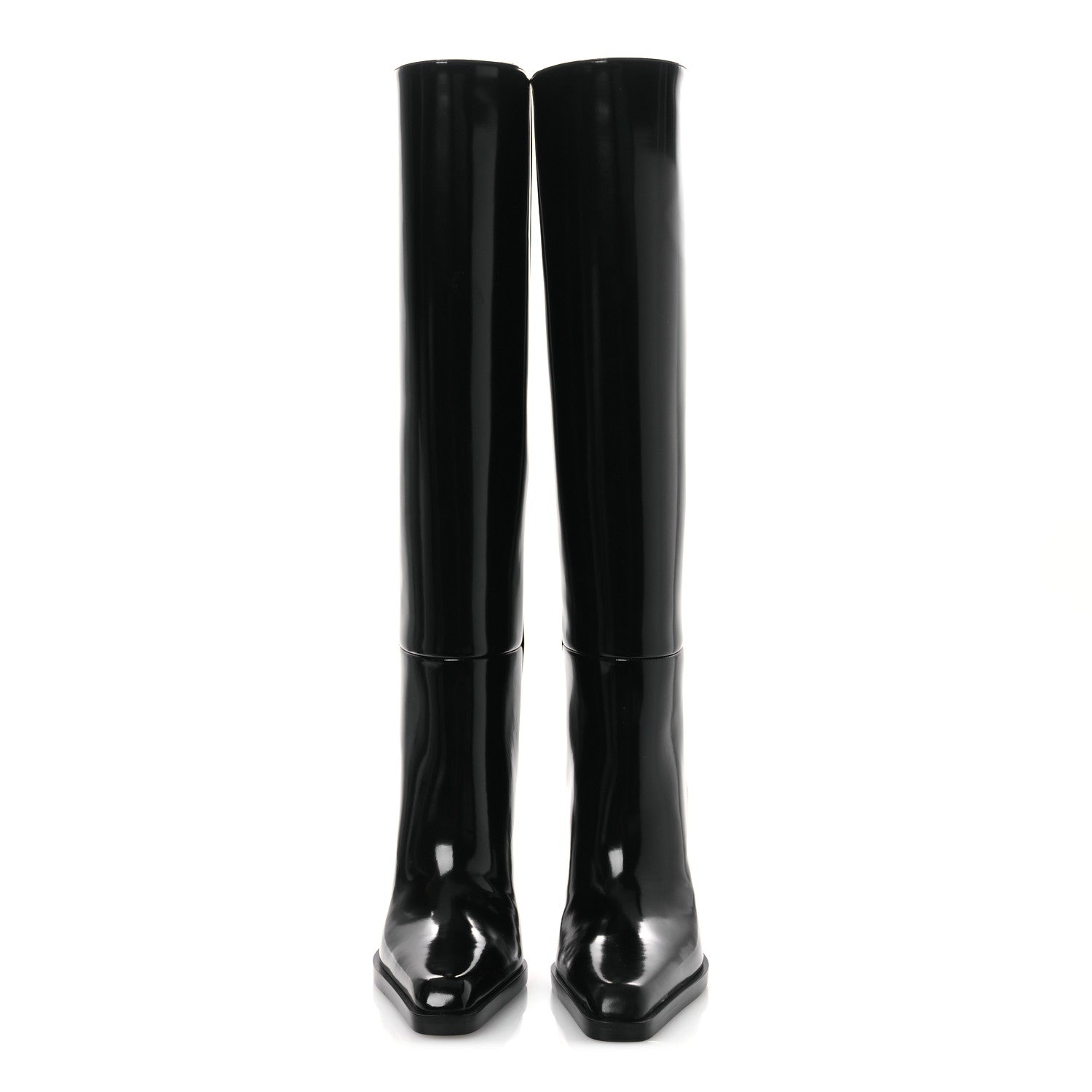 Saint Laurent Vitello Marilyn Nina 95 Knee High Boots 38 Black 3 of 11