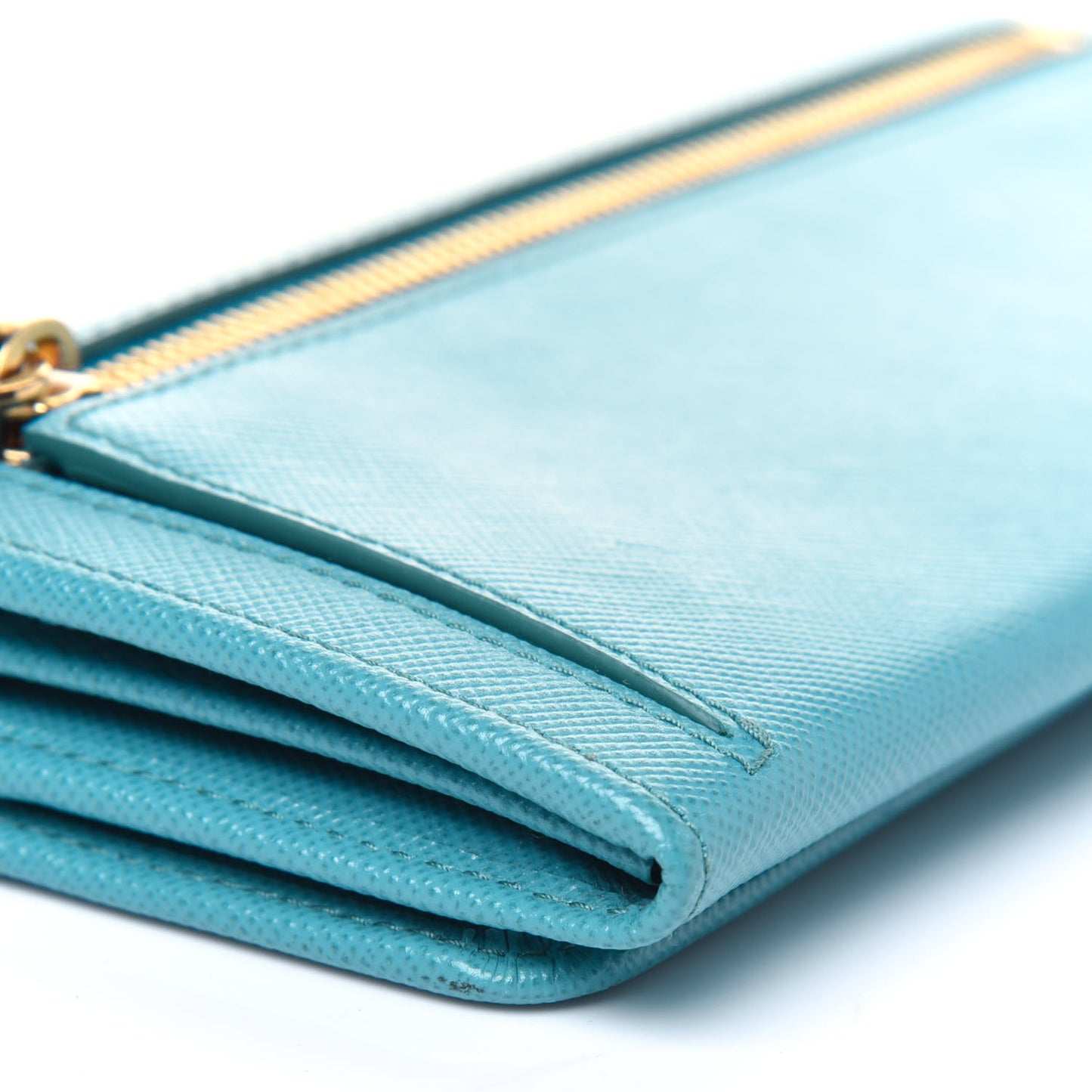 Saffiano Metal Continental Flap Wallet Turchese