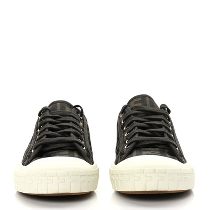 Fendi Fabric Jacquard FF Womens Domino Low Top Sneakers 40 Tobacco 2 of 8