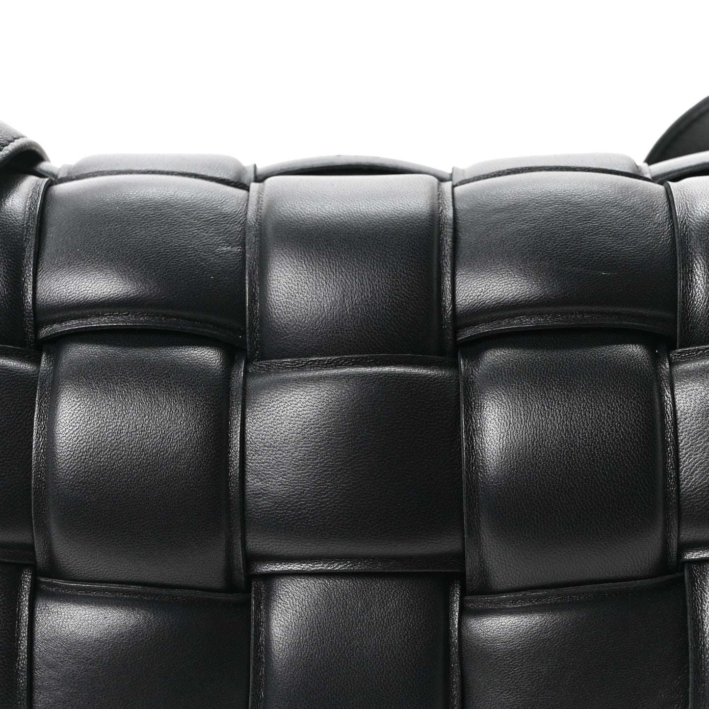 Nappa Maxi Intreccio Padded Cassette Crossbody Bag Black Black