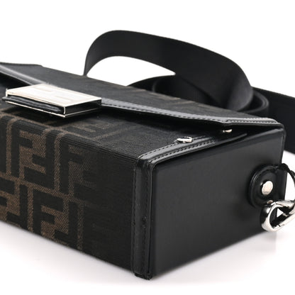 Fendi Recycled Fabric Jacquard Vitello King FF 1974 Baguette Soft Trunk Phone Pouch Brown 9 of 9