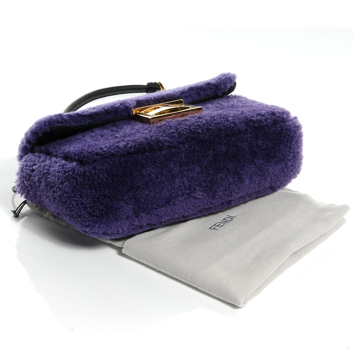 Shearling Nappa Mini Be Baguette Shoulder Bag Purple Black