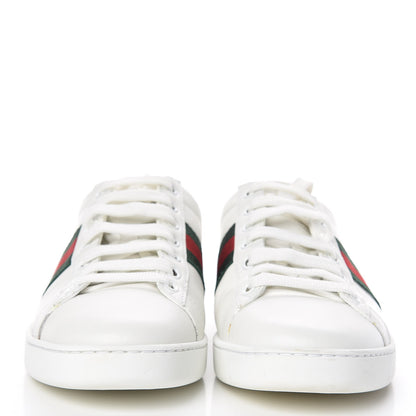 Gucci Calfskin Crocodile Web Womens Ace Sneakers 37.5 White Green 2 of 16