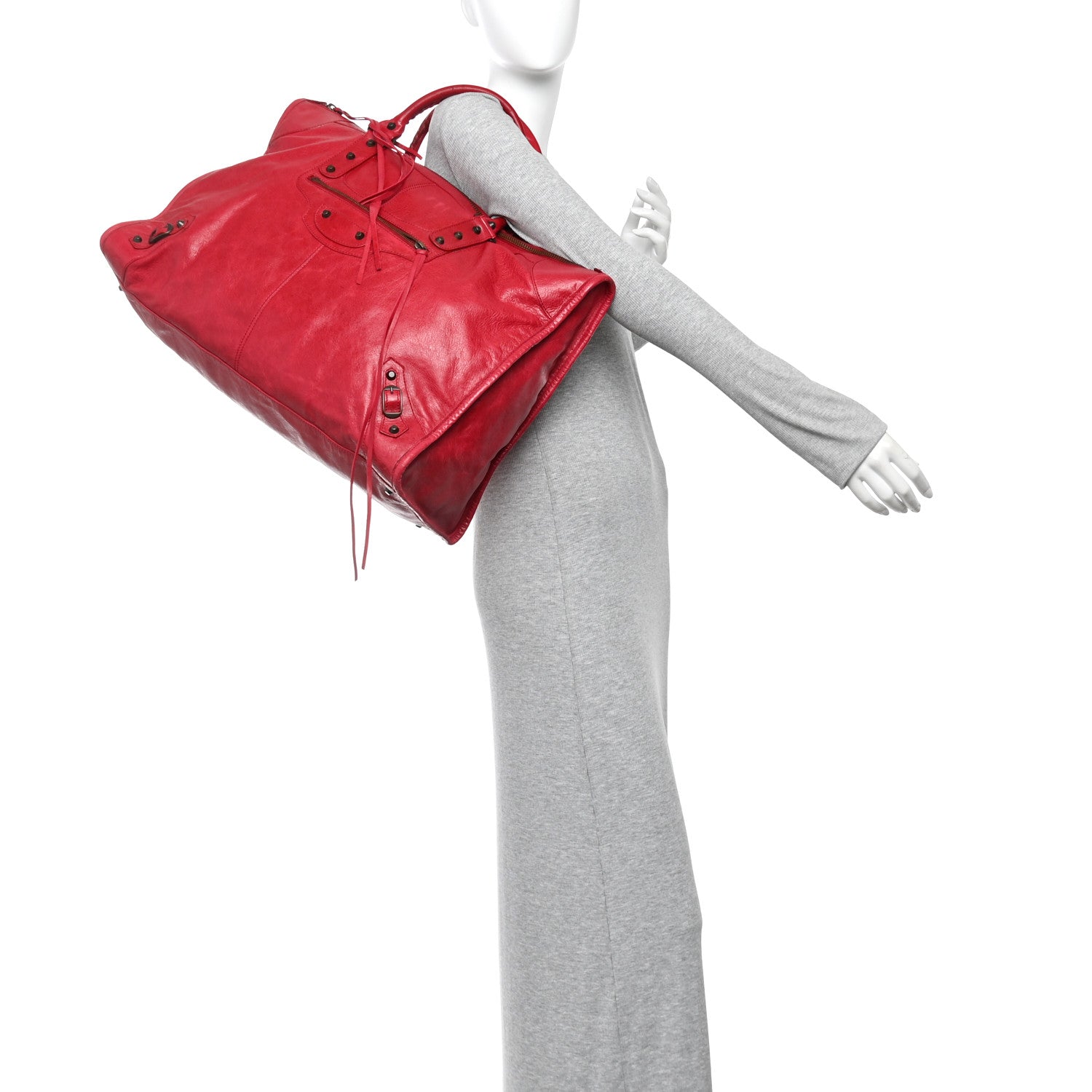 Balenciaga Agneau Classic Hardware Weekender Rouge Coquelicot 2 of 15