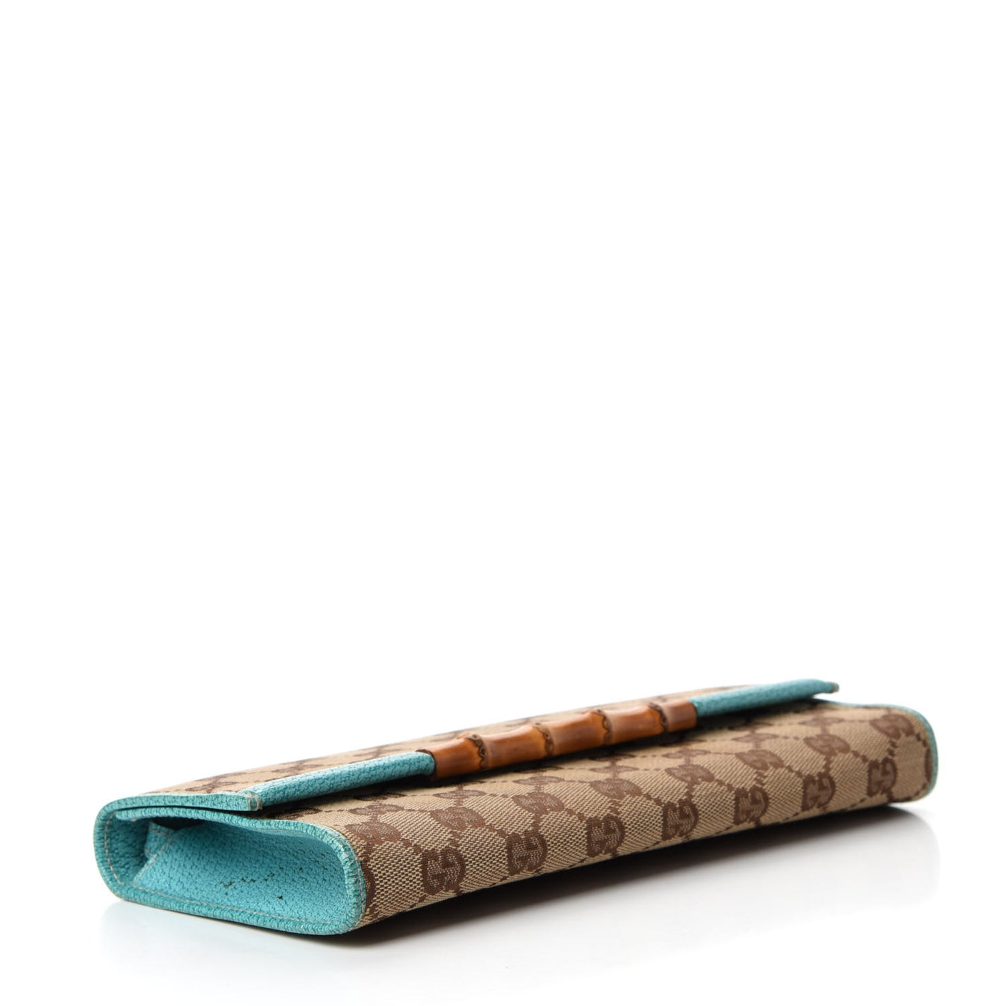 Monogram Bamboo Bar Clutch Turquoise