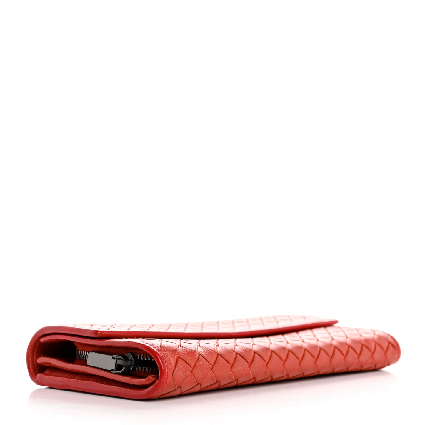 Nappa Intrecciato Continental Wallet Red