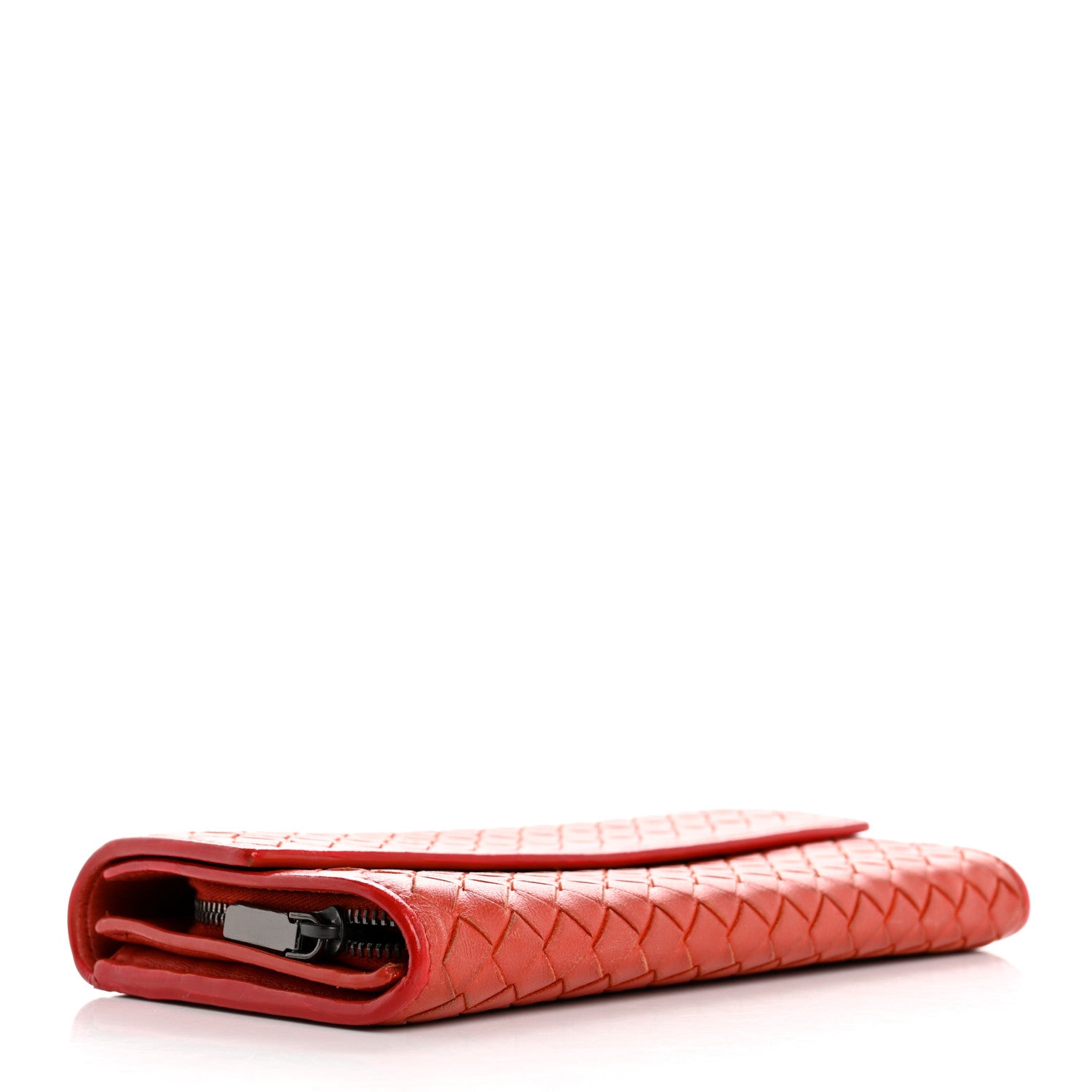 Bottega Veneta Nappa Intrecciato Continental Wallet Red 4 of 14