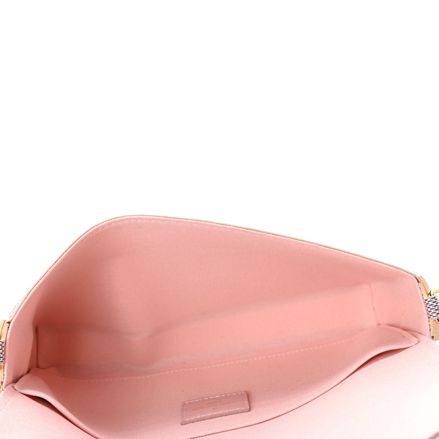 Damier Azur Pochette Felicie Chain Wallet Rose Ballerine