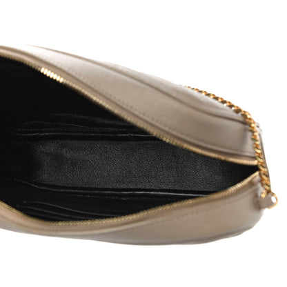 Saint Laurent Grain De Poudre Matelasse Monogram Mini Lou Camera Bag Dark Beige 5 of 11