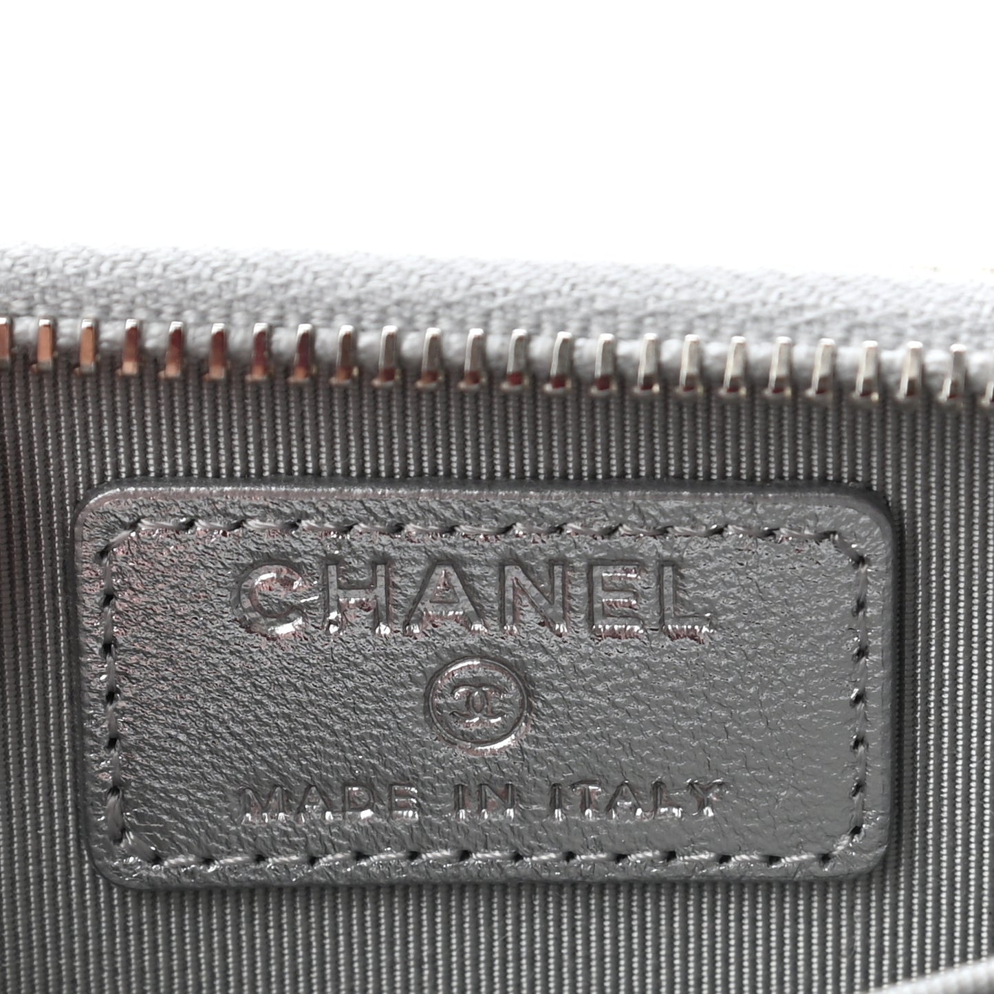 Gradient Metallic Calfskin Quilted Zip Around Coin Purse Wallet Silver Blue Yellow Purple