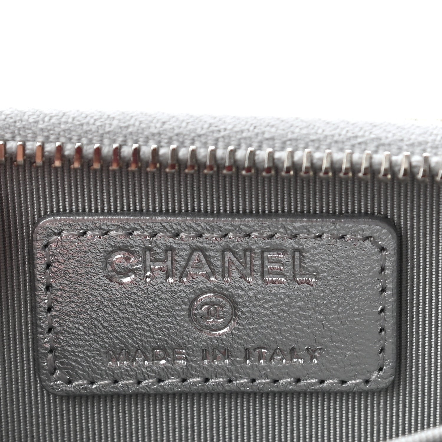 Chanel Gradient Metallic Calfskin Quilted Zip Around Coin Purse Wallet Silver Blue Yellow Purple 6 of 8