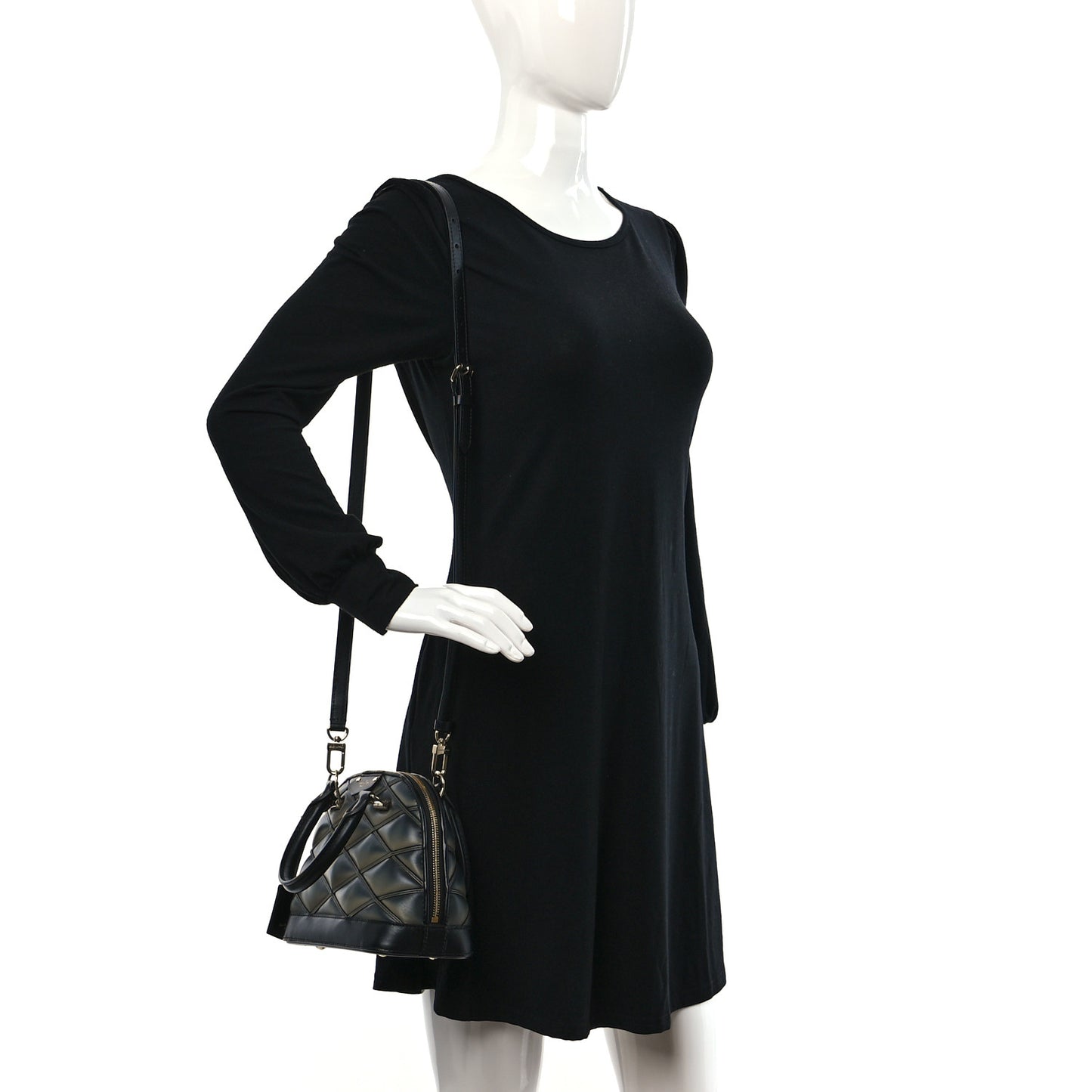 Lambskin Malletage Alma BB Black Beige