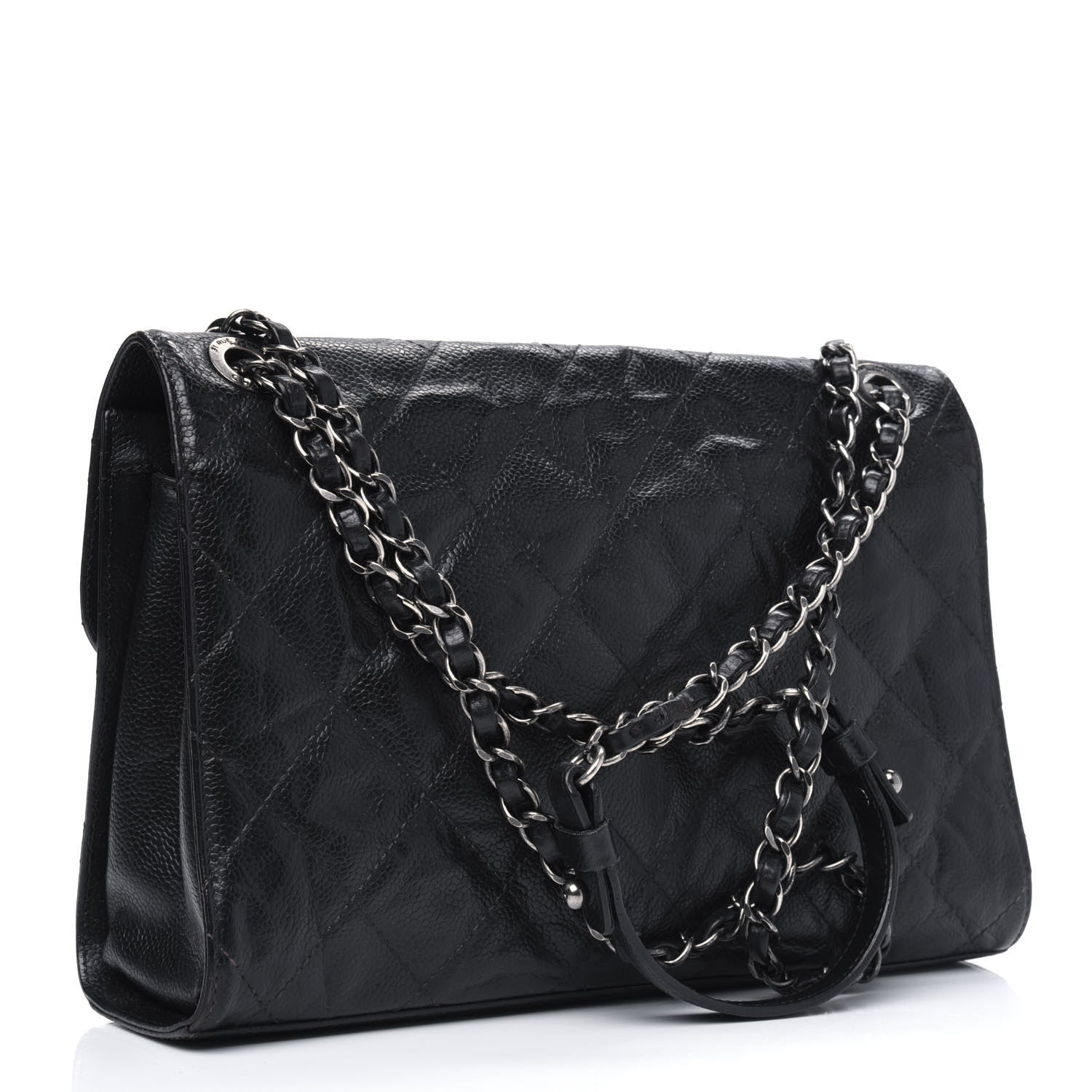 Chanel Crumpled Grained Calfskin Medium CC Crave Flap Black 2 of 22