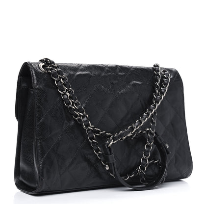 Chanel Crumpled Grained Calfskin Medium CC Crave Flap Black 2 of 22