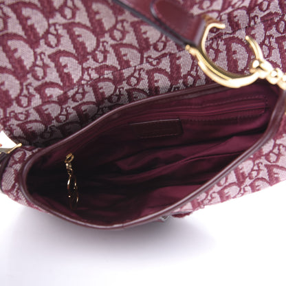 Christian Dior Monogram Saddle Bag Burgundy 5 of 9
