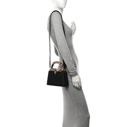 Louis Vuitton Taurillon Snakeskin Mini Capucines Black 2 of 13