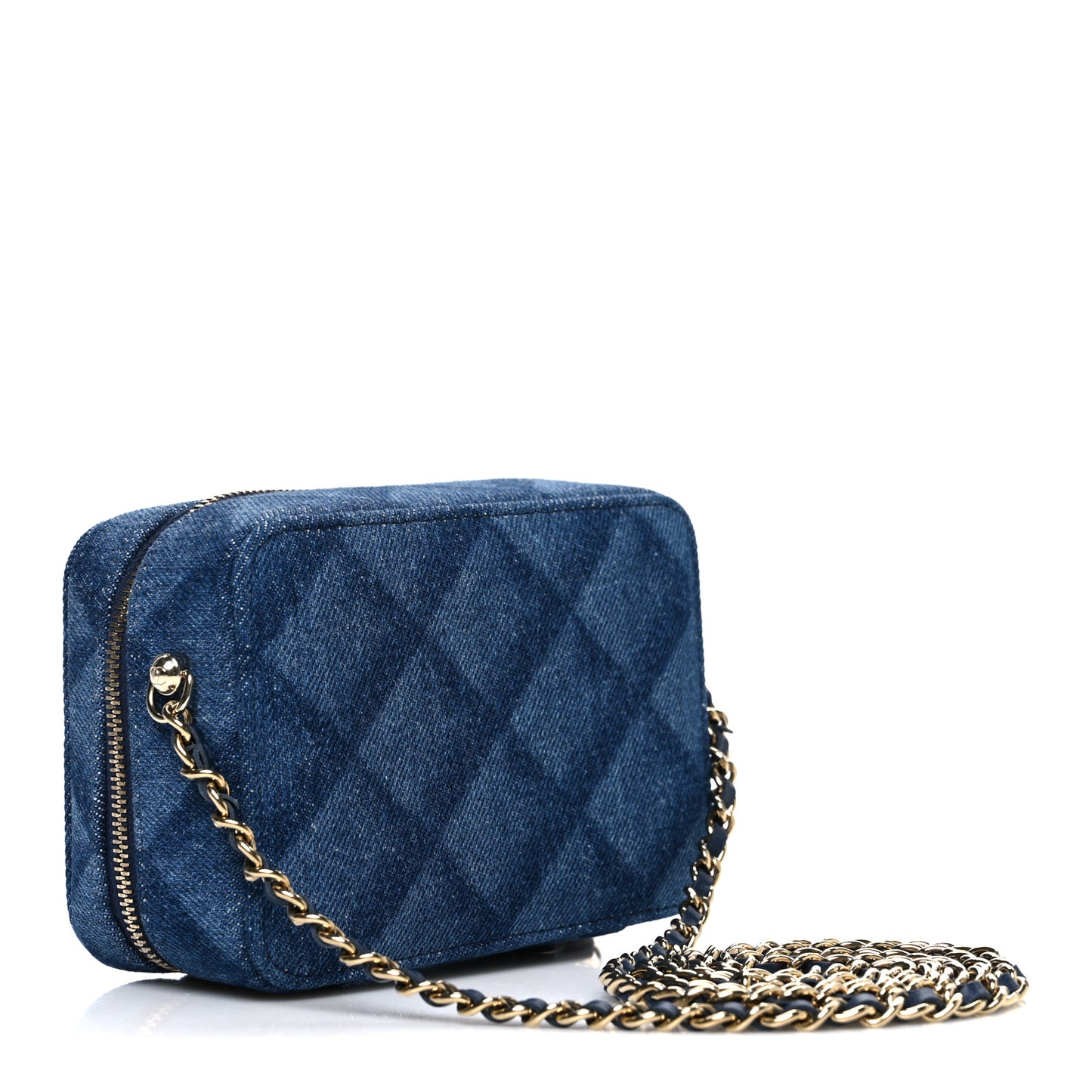 Printed Denim CC Camera Case Blue