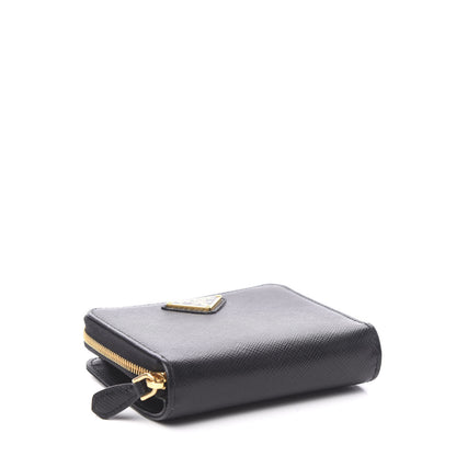 Prada Saffiano Compact Zip Around Wallet Black 3 of 6