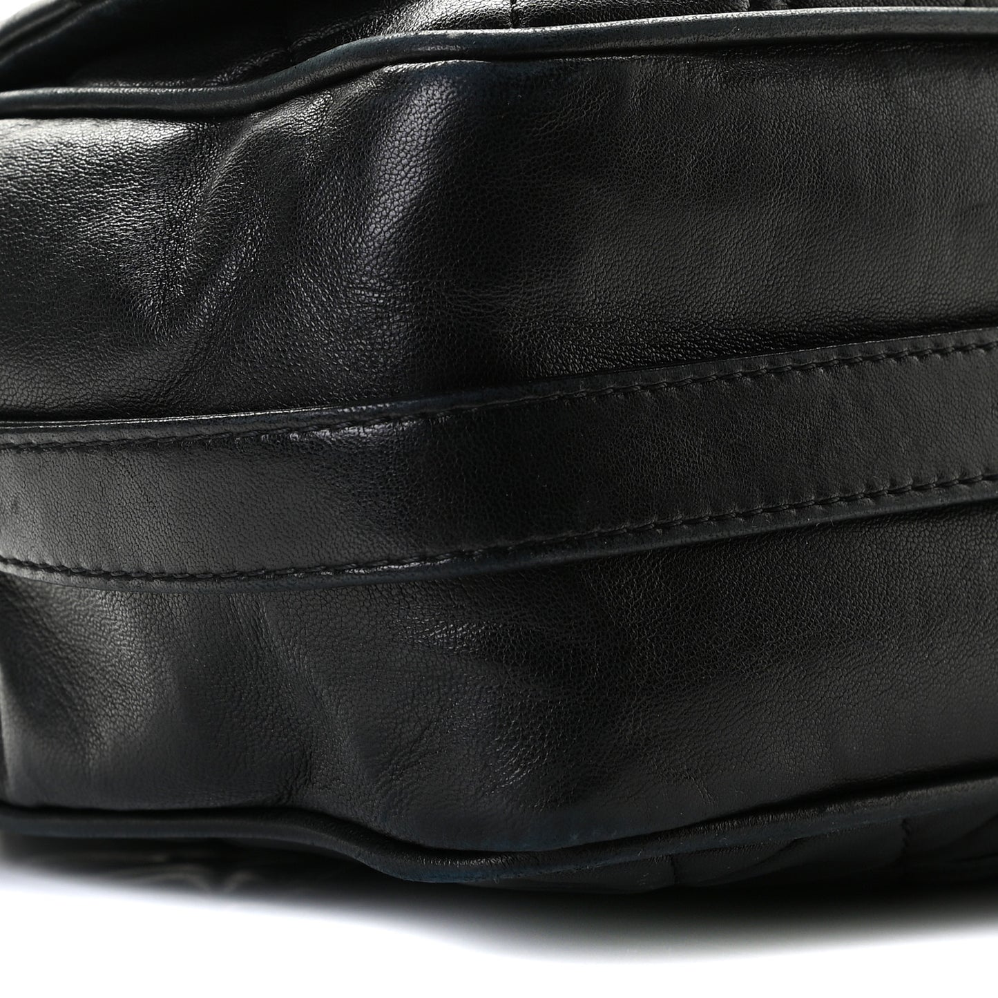 Lambskin Quilted Single Flap Black