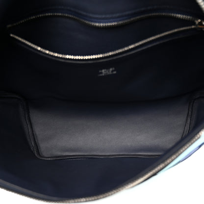Hermes Togo Swift Endless Road Cityslide Belt Bag GM Gris Perle Bleu Electrique 5 of 12