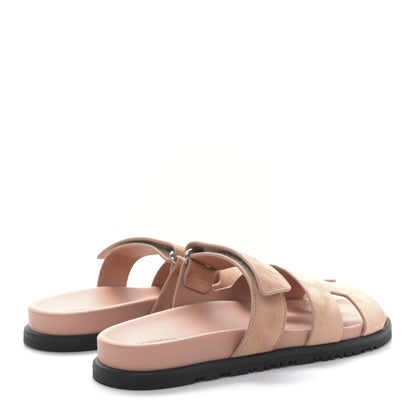 Hermes Suede Goatskin Womens Chypre Sandals 38 Nude 4 of 8