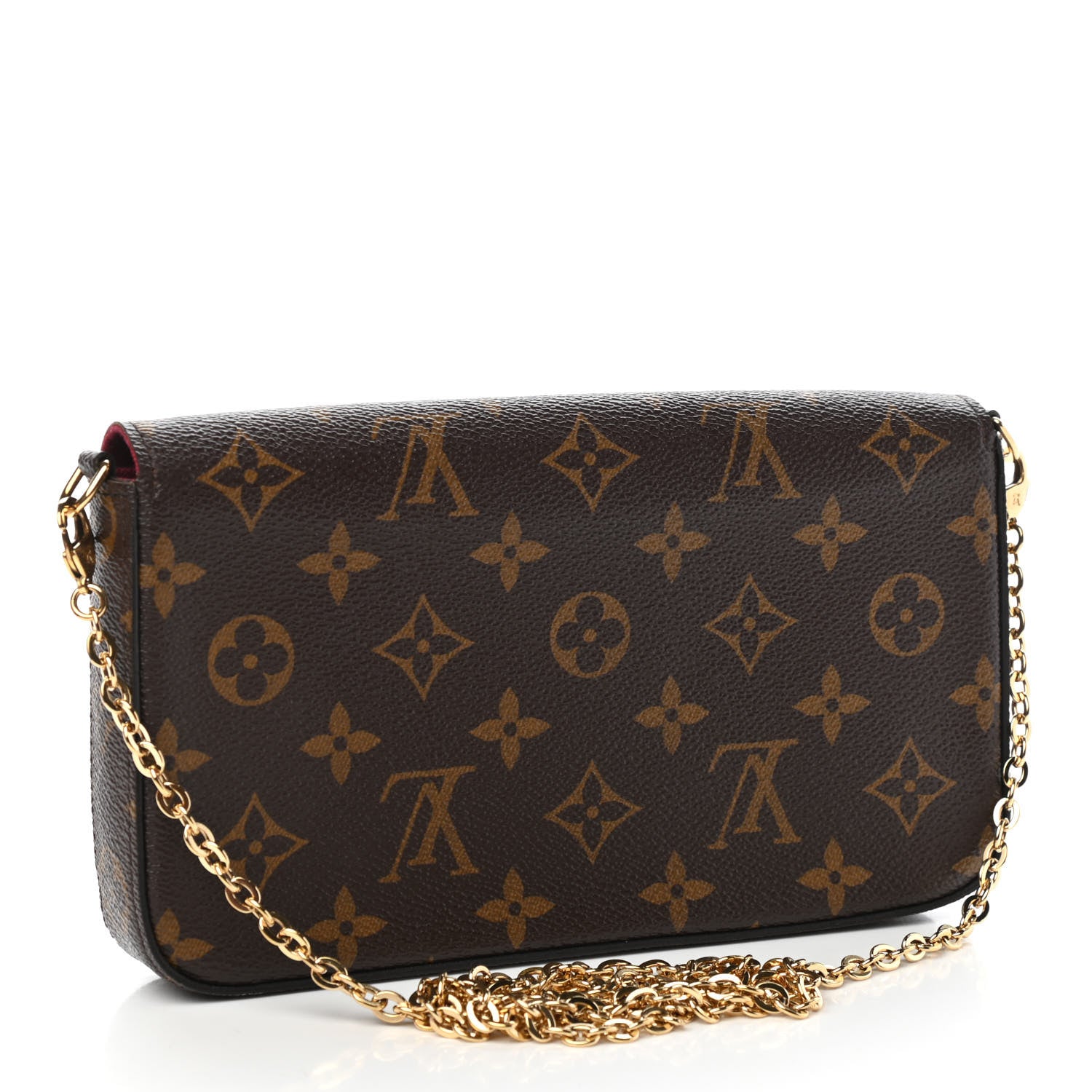 Louis Vuitton Monogram Pochette Felicie Chain Wallet Fuchsia 4 of 12
