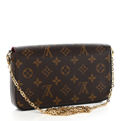 Louis Vuitton Monogram Pochette Felicie Chain Wallet Fuchsia 4 of 12