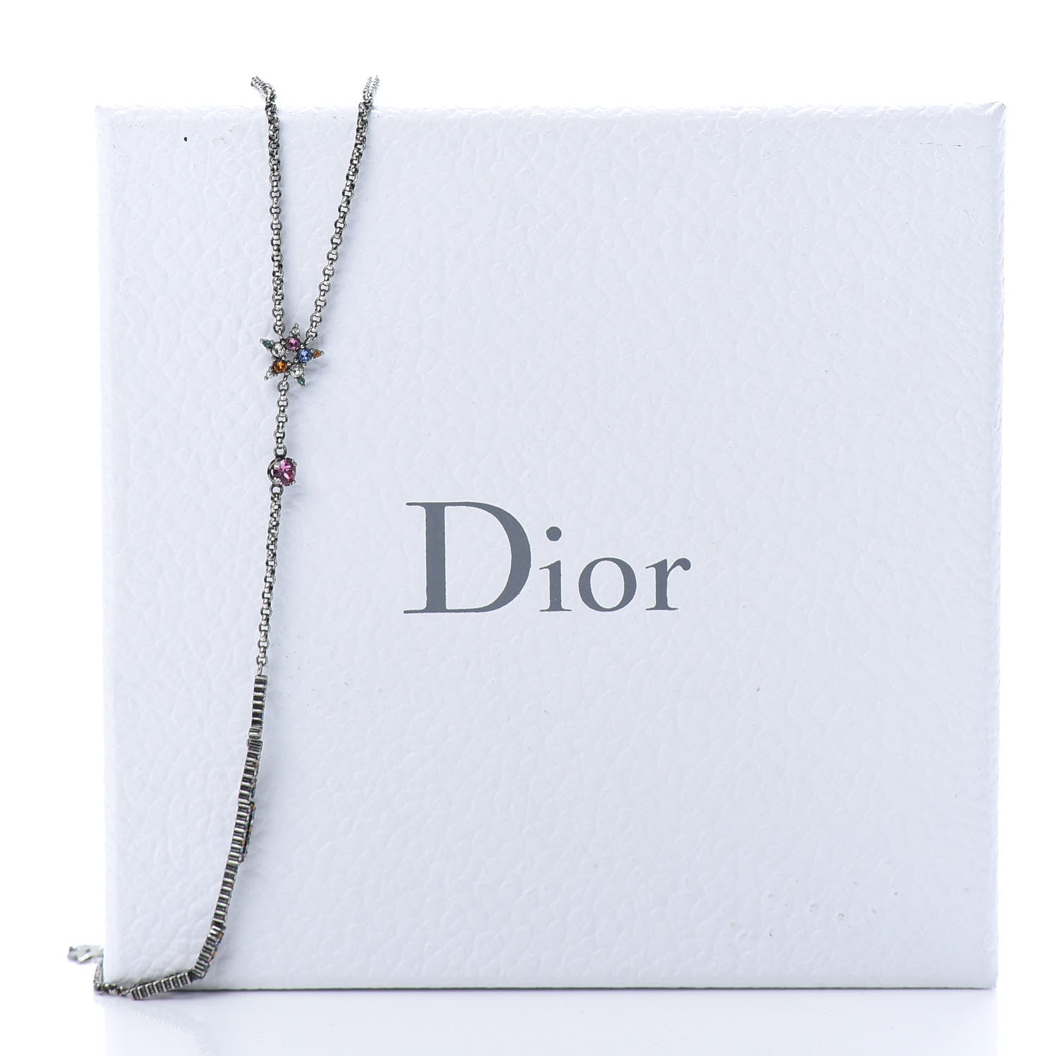 Christian Dior Palladium Crystal Star J'Adior Long Necklace Multicolor 5 of 6