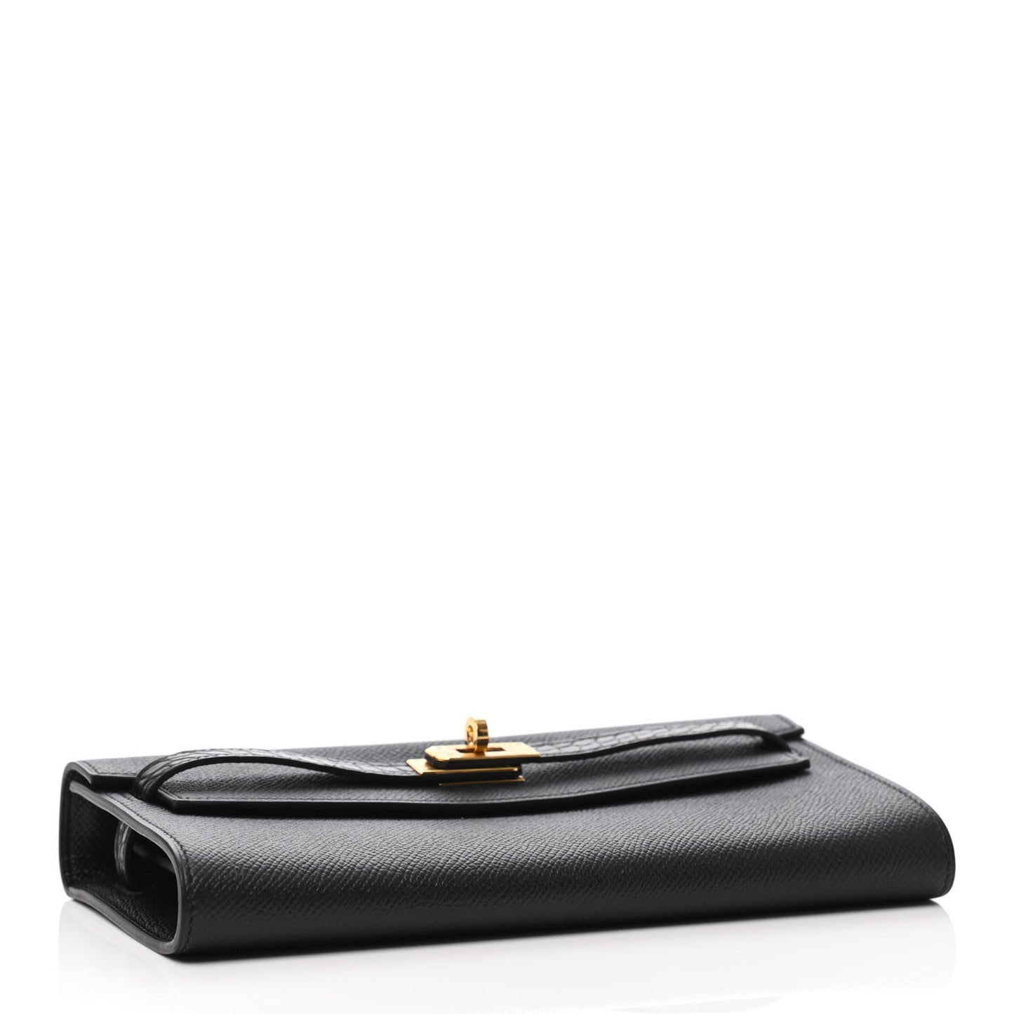 Epsom Matte Alligator Touch Kelly Wallet To Go Black