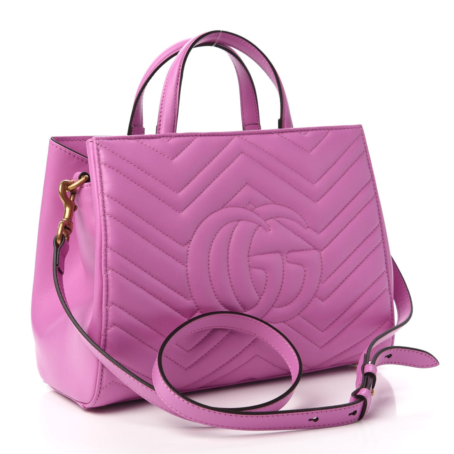 Calfskin Matelasse Small GG Marmont Tote Candy Mousse