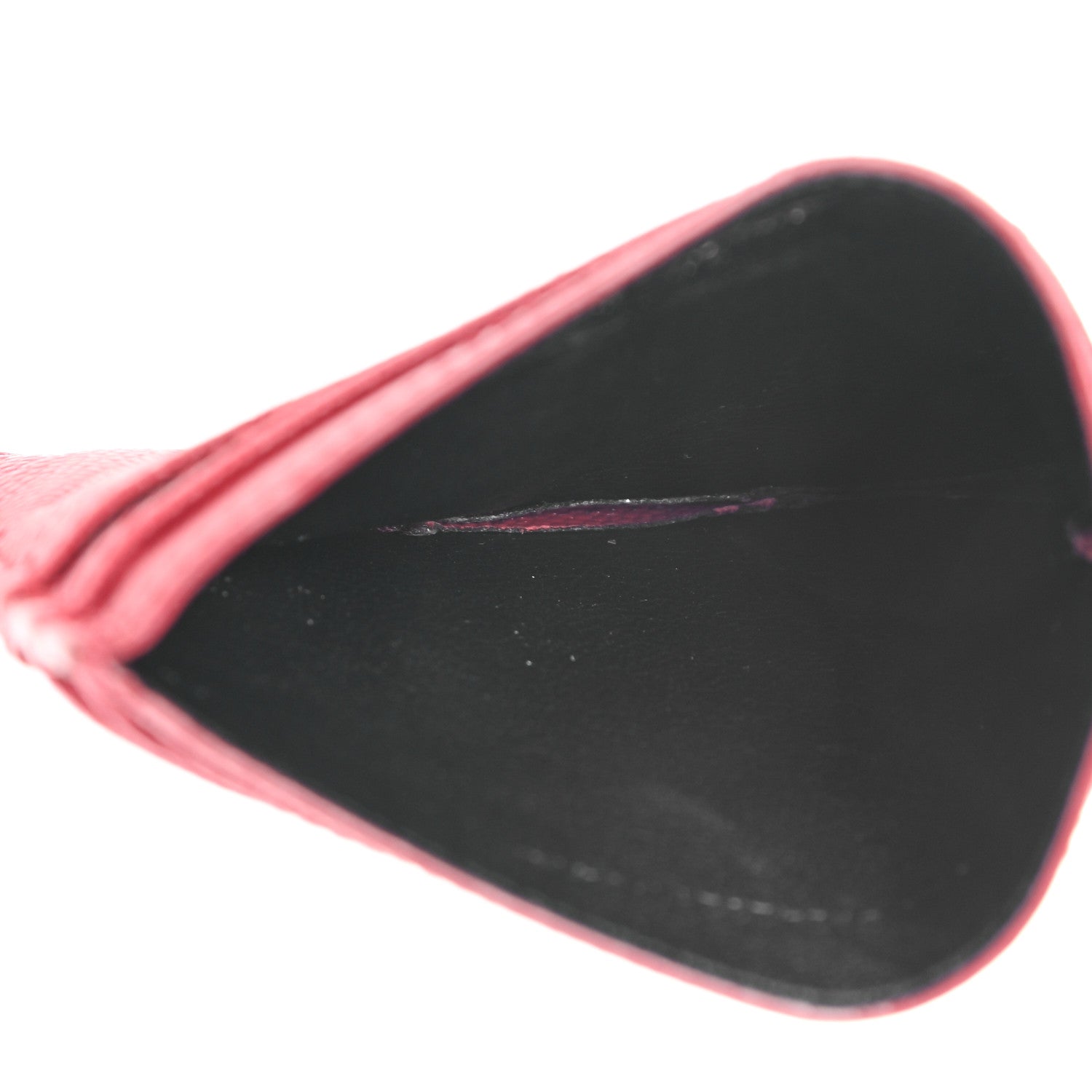 Saint Laurent Grain De Poudre Matelasse Chevron Monogram Credit Card Case Rouge Eros 5 of 9