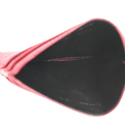 Saint Laurent Grain De Poudre Matelasse Chevron Monogram Credit Card Case Rouge Eros 5 of 9