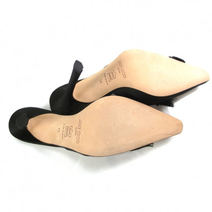 Jimmy Choo Satin Feather Crystal Slides 40 Black 4 of 7