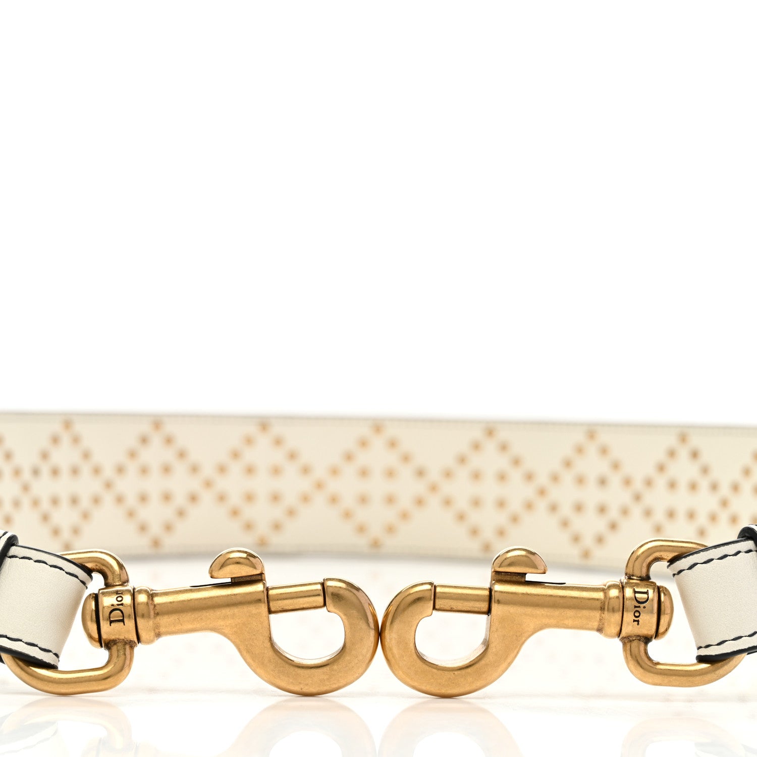 Christian Dior Calfskin Cannage Studded Supple Lady Dior Shoulder Strap White 4 of 4