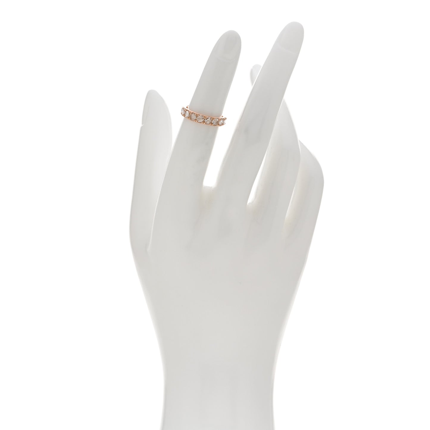 18K Rose Gold Diamond Metro Rose Cut Eternity Band Ring 46 3.75
