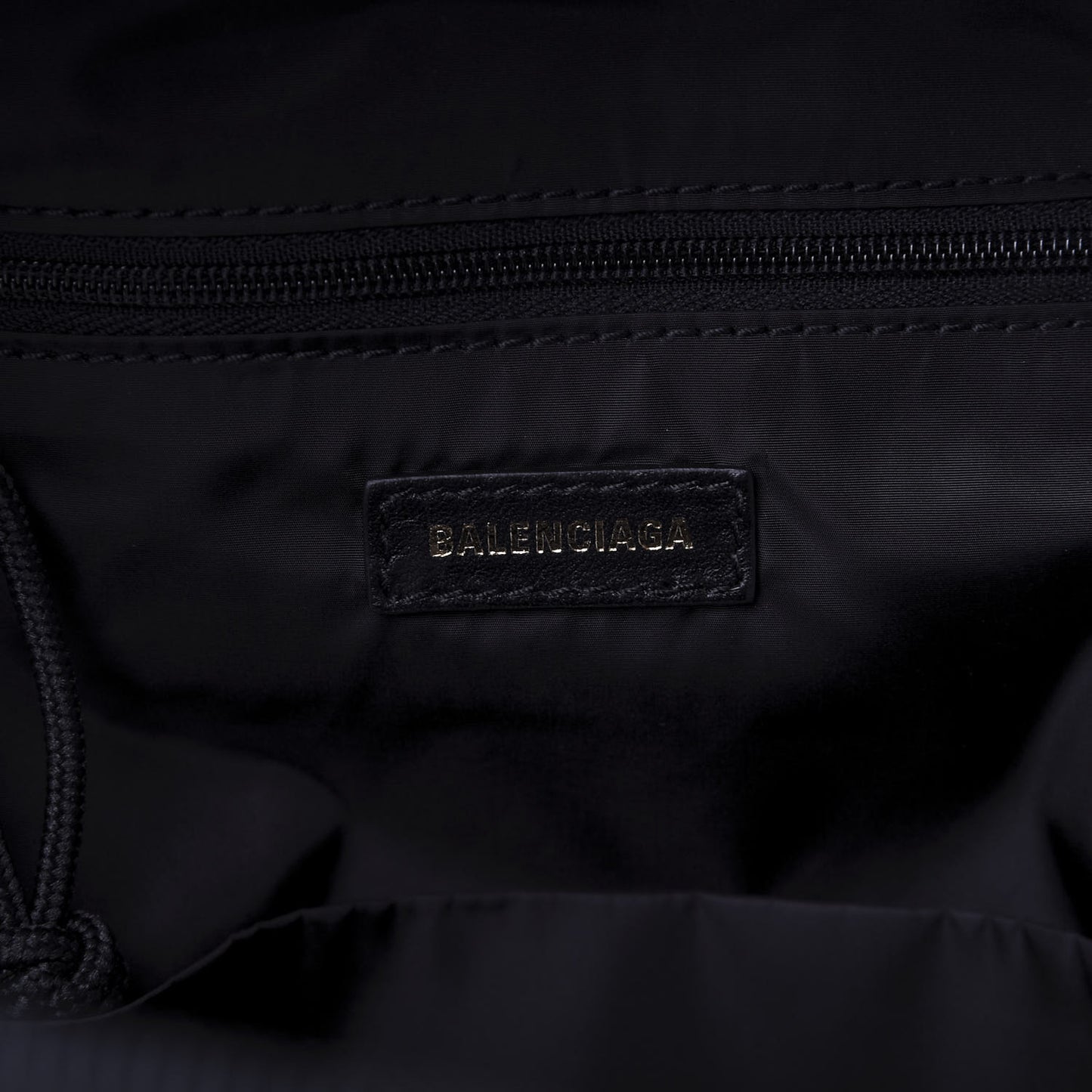 Sport Nylon Logo Embroidered S Wheel Backpack Black White