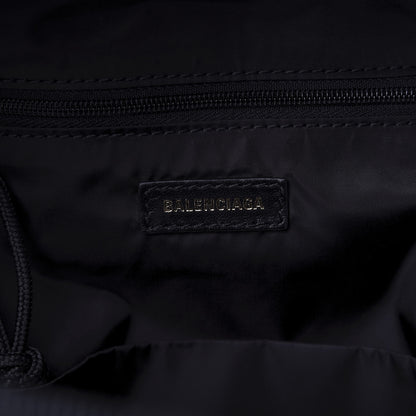 Balenciaga Sport Nylon Logo Embroidered S Wheel Backpack Black White 7 of 8
